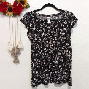 H&M Floral Black Blouse